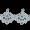8cm wide white bridal beaded scalloped embellished corded lace trim