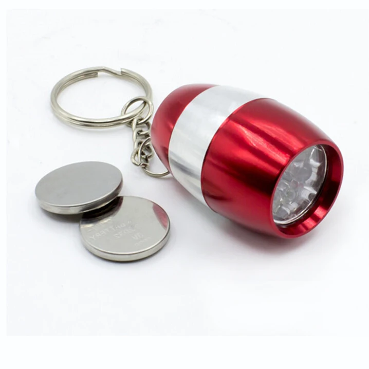 Metal Electronic Led Torch Keychain,Mini Barrel Drum Aluminium Alloy