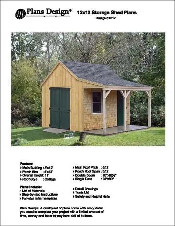 Buy 12 39 X 16 39 Cottage Shed With Porch Project Plans 81216