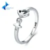 100% Sterling Silver 925 Chic Anchor Call Adjustable Finger Open Rings for Women Fine Jewelry Gift