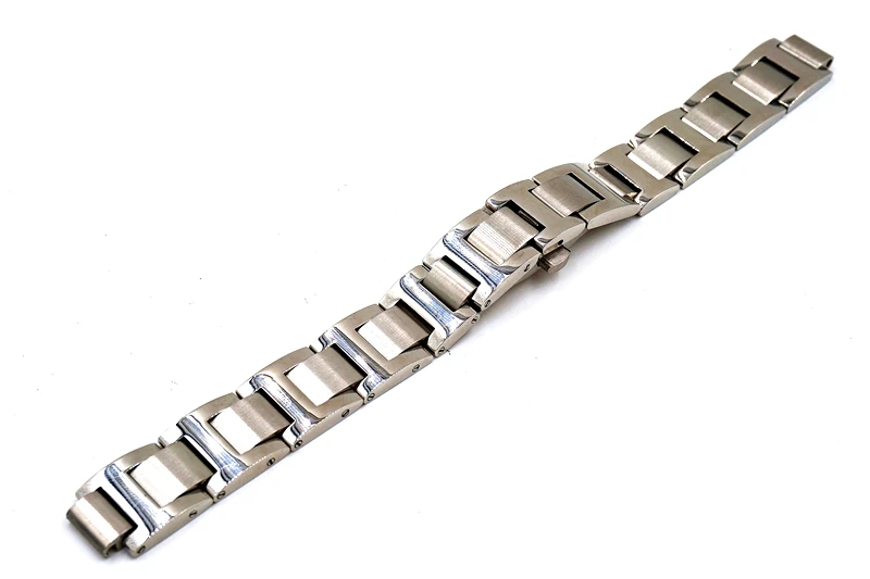 Sliver mid gold wrist removable stainless steel watch strap with butterfly buckle