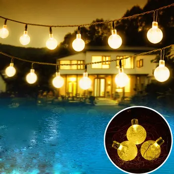 Solar Outdoor String Lights Clear Crystal Ball Bright White Led Decoration Strings For Holiday Party Outdoor Garden Crystal Ball Buy C4 Led Lights String Led Play Light String Decoration Light Led String Product