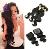 Aliexpress hair 8A Grade Virgin Human hair extension body wave 3 bundle deal With lace closure