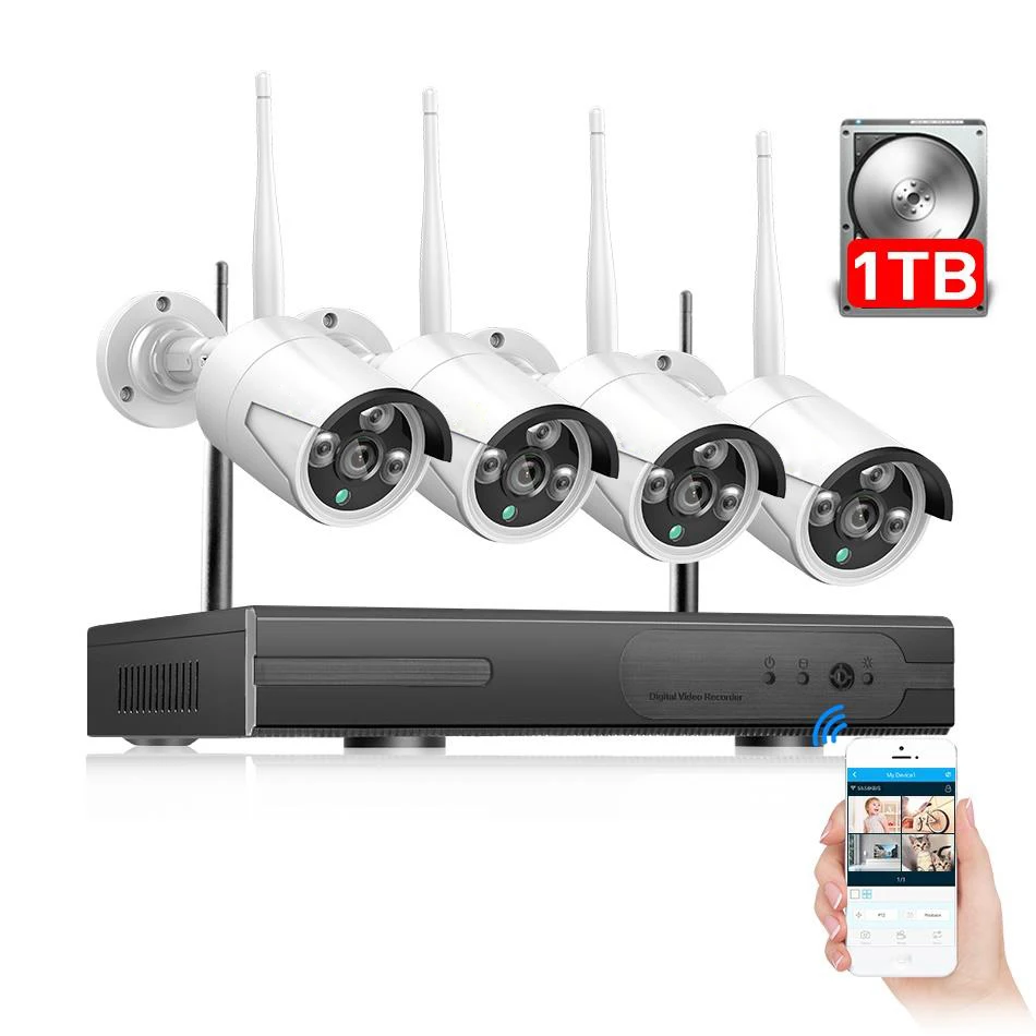 4ch Wireless Security Cctv Surveillance 1080p Wifi Nvr Kit With 1tb ...