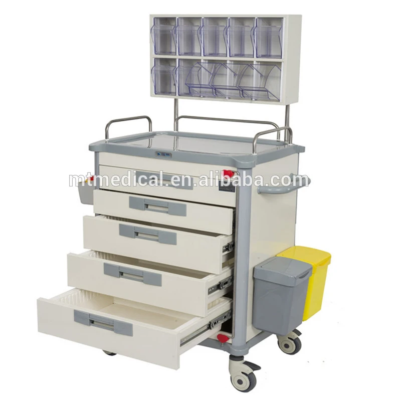 Chinese Manufacturer Hospital Equipment ABS Mobile Medical Trolley Crash Cart