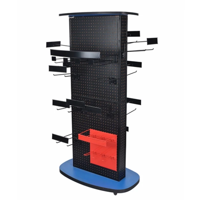 Retail Floor Free Standing Metal Pegboard Rack Display With Hooks Buy