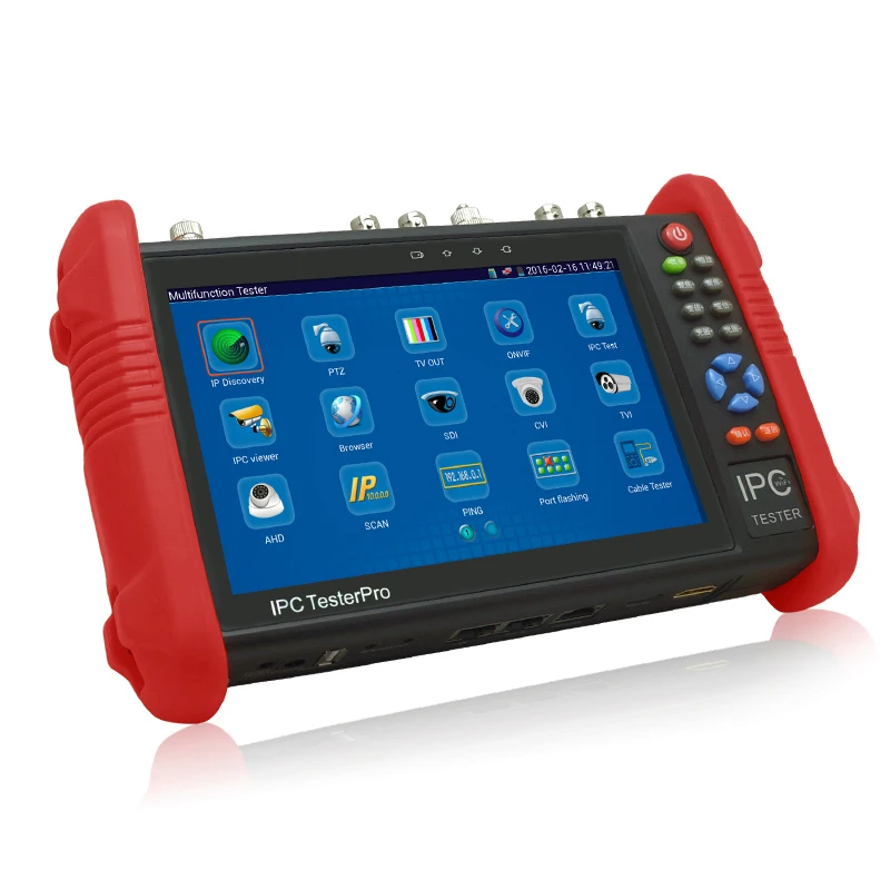 Smtsec 7" Touch Screen Cctv Tester Onvif Ip Camera Tester Poe Dc48v Builtin Wireless Wifi Cctv