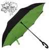 Popular And Fashion Double Layer Inside Out Reverse Umbrella C Shape Handle Inverted Umbrella With Logo Printing