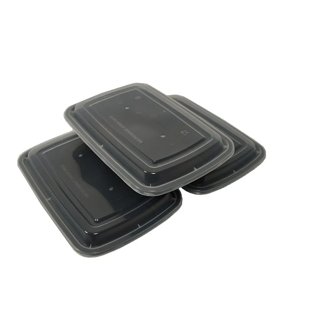 28oz Black Plastic Take Away Bento Box With Clear Lid Buy Plastic