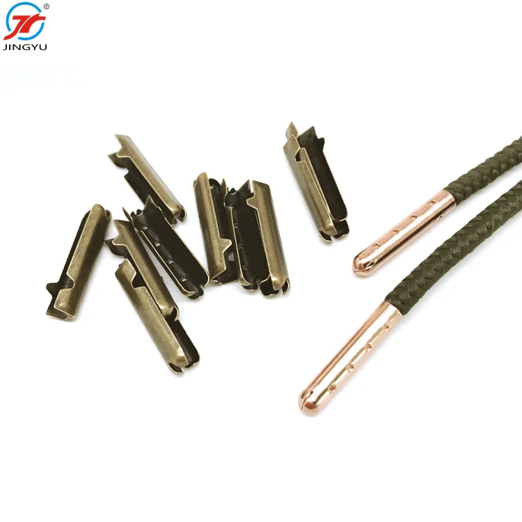 Custom Hoodie Drawstring Metal Hoodie Crimp End String Clips For