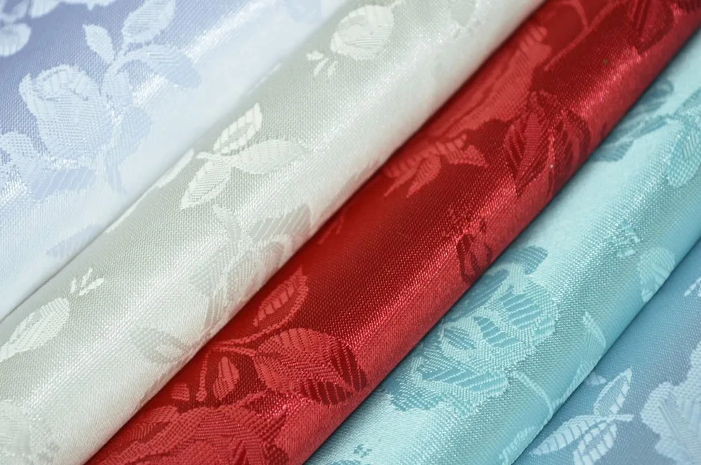 Polyester Satin Jacquard Fabric Floral Design For Dress - Buy Jacquard ...