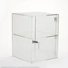 Small Lockable Showcase Acrylic Locking Cabinet Counter Top Showcase With 2 Shelves Lock