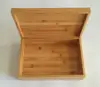 custom bamboo wooden square sample package box with logo and lid
