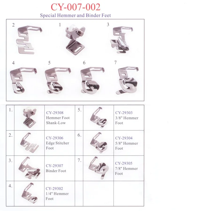 CY-007-002-BO=CY-007-002+001947.70.00 Hemmer BINDER Presser Foot/feet FOR Bernina 530,610,700,800,801 OLD STYLE