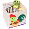 cute animal felt pattern foldable toy storage box,washable oxford fabric storage bins with PP board