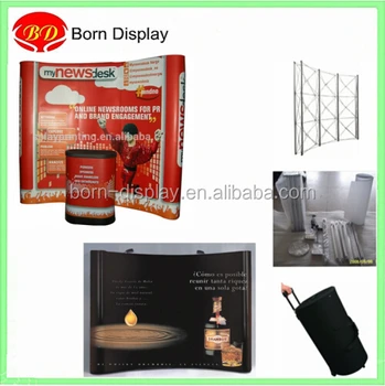 Modular Expandable Exhibition Backdrop Curved Pop Up Banner Stand