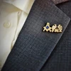 Masonic Square and Compass Double Eagle head lapel pin