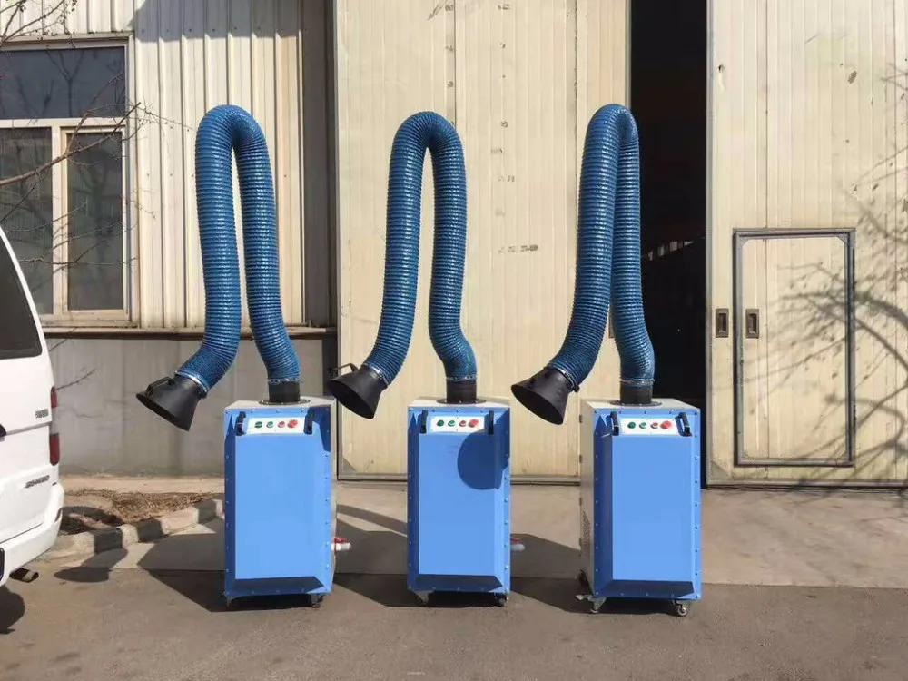 manual dust cleaning type fume extractor with one suction arm