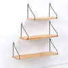 Decoration furniture floating iron and wood wall shelf