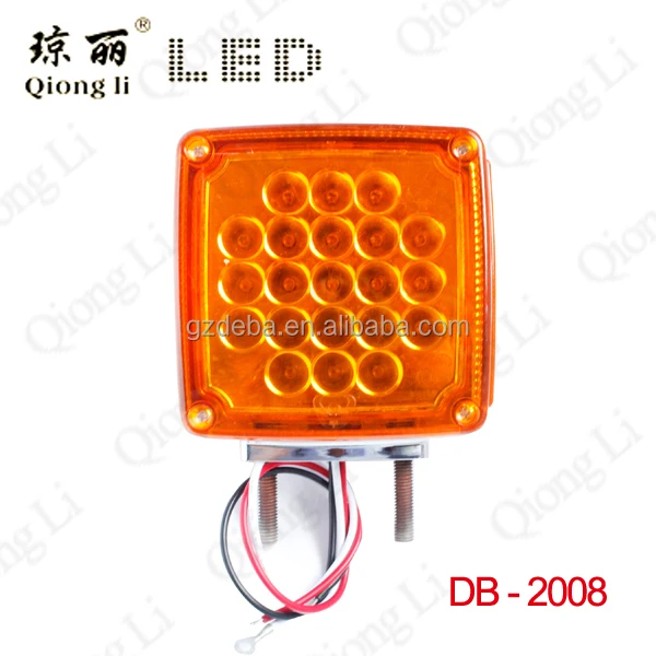 12V amber and red double face 45 pieces led head light for truck