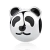 925 Sterling Silver Animal Panda Cute Diamond Charm Bead fit Necklace Bracelet for Wholesale
