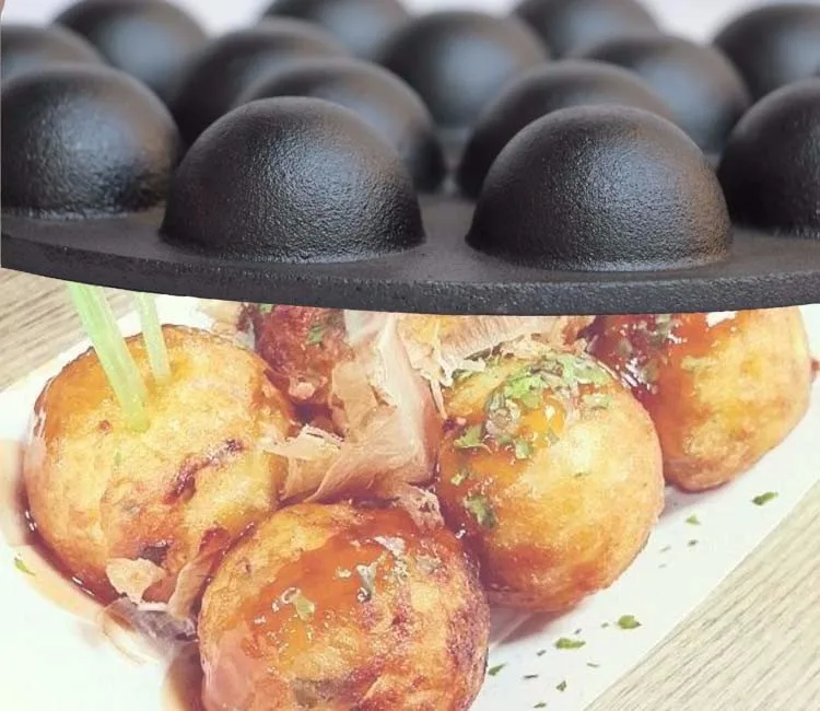 Cast Iron Bakeware Cast Iron Takoyaki Pan Mini Dutch Baby Pancake Pan