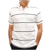Mens pique polo t-shirt with engineering stripes