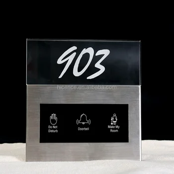 Acrylic Back Light Hotel Door Number Plate Electronic Touch Screen