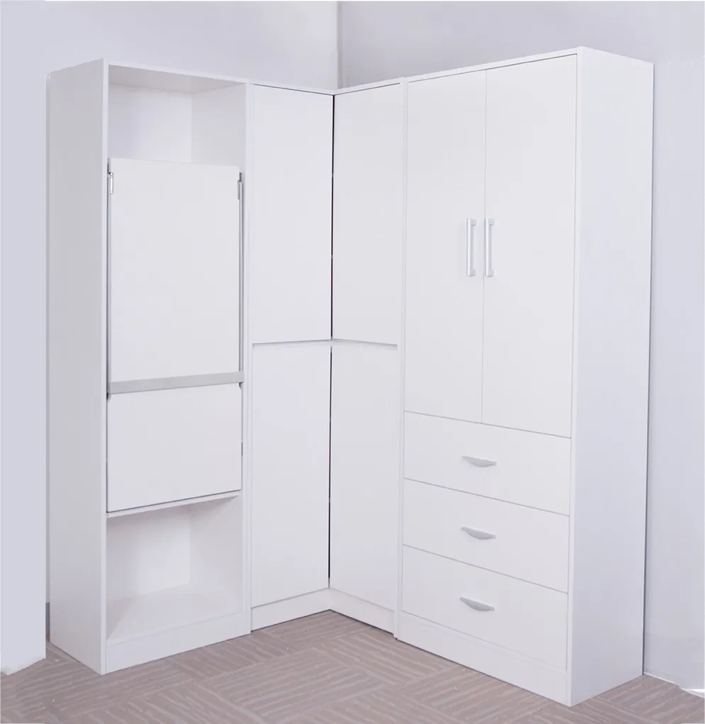 White Melaime Board Home Furniture Bedroom Wood Double Door Wardrobe
