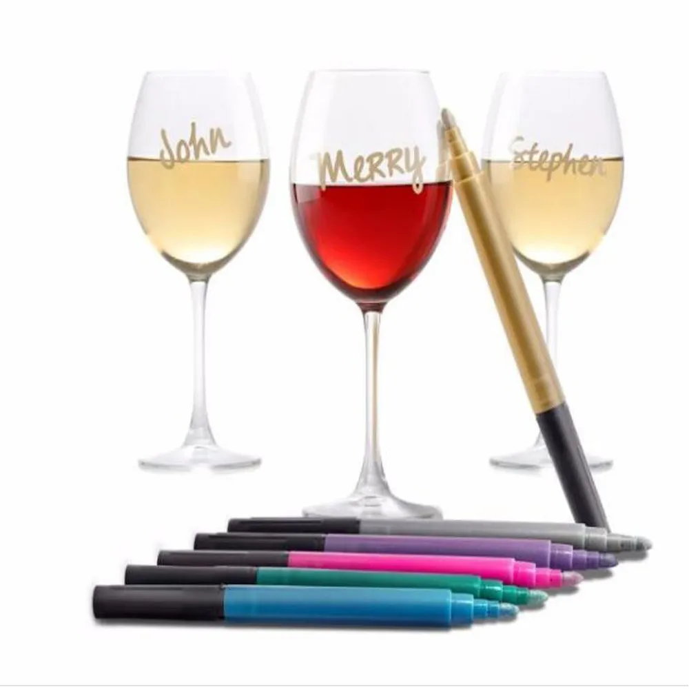 New Hot Product Silicone Glass Marker Metallic Wine Glass Markers Party