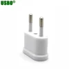 White 2 round pin USA America Denmark euro to eu mini electrical plug