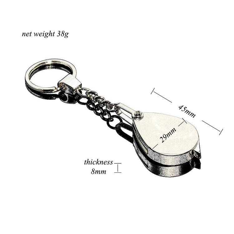 15x Magnifier Keyring Promotional Souvenir Gifts Alloy Hand Holding Key