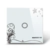 EU standard 1gang 1way white flower panel manual switch