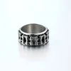 Bomei Wholesale Fashion Jewelry 316L Stainless Steel Vintage Punk Style Biker Spinner Moving Cuban Link Ring
