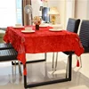 New design christmas design wrinkle free crushed velvet table cloth