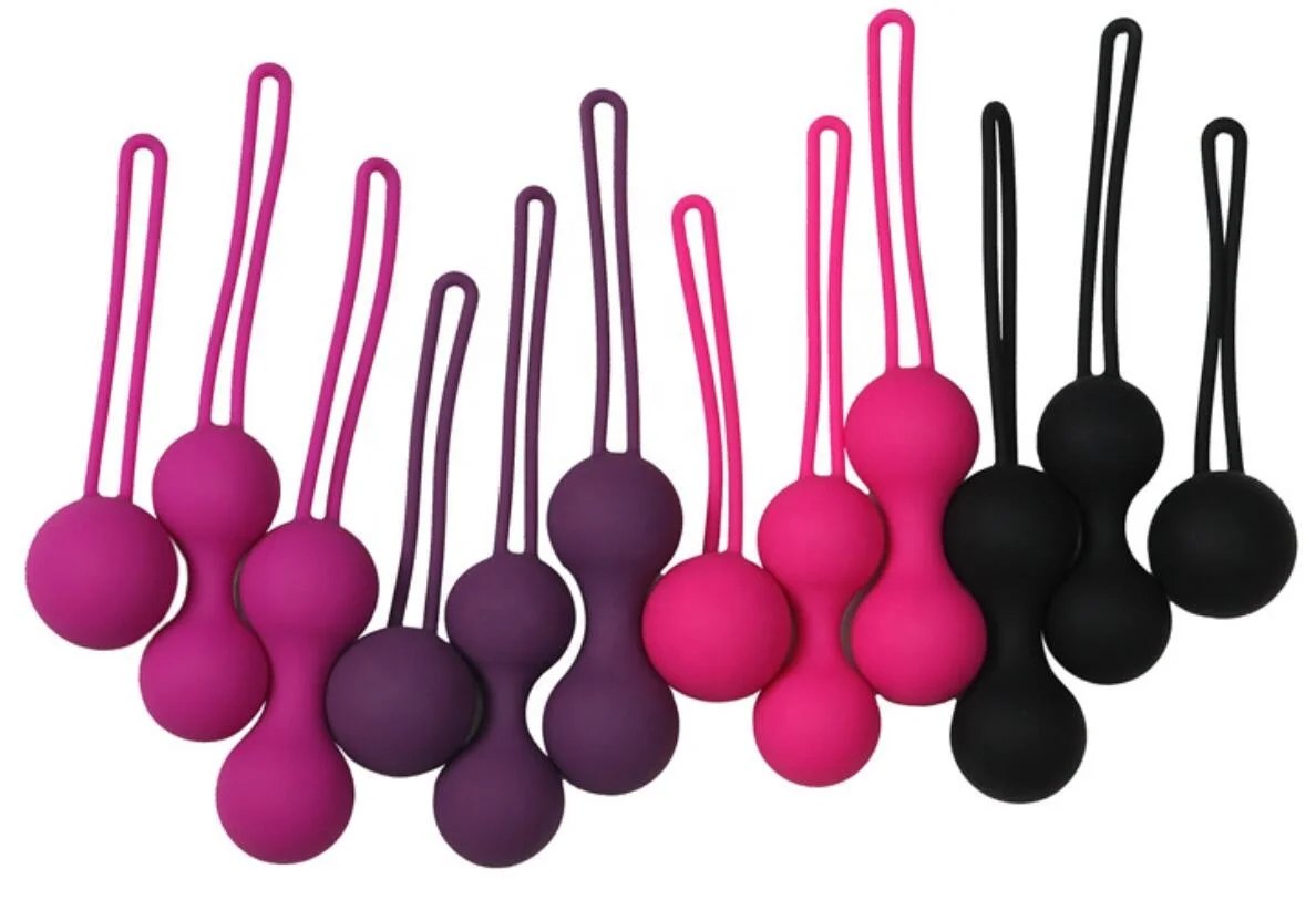 女性无毒硅胶凯格尔球套装用于阴道膀胱控制