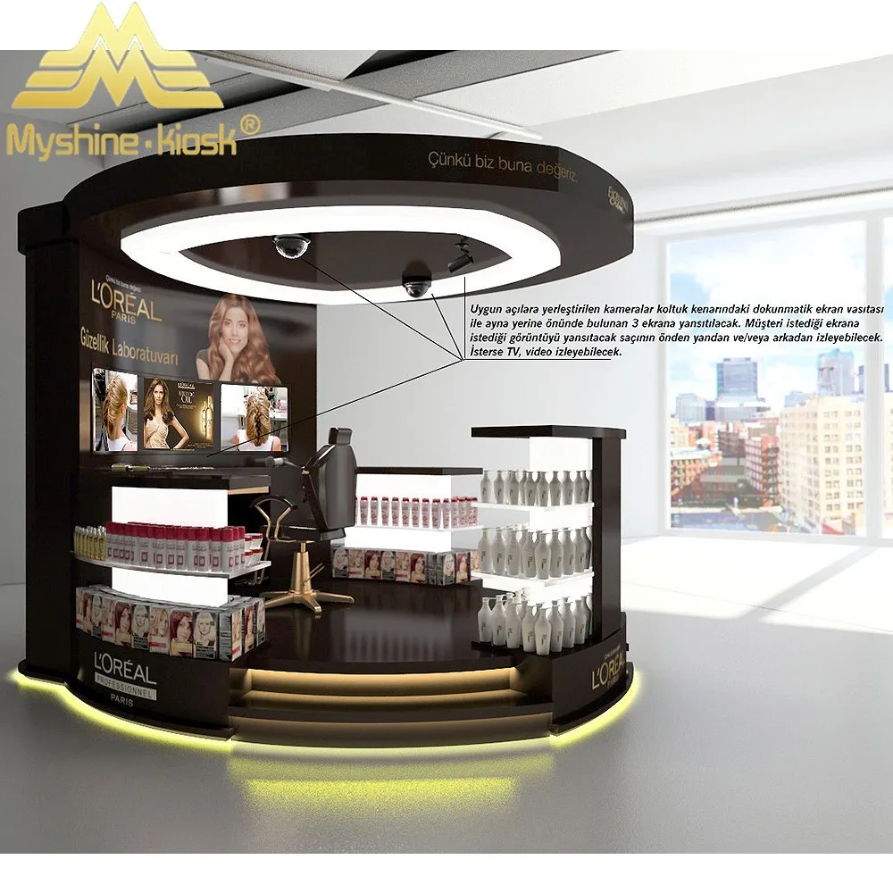 Unique Cosmetics Showcase Beauty Salon Furniture Makeup Products Stands