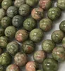 green gemstone strands round beads natural Unakite wholesale rare buyers of semi precious stones