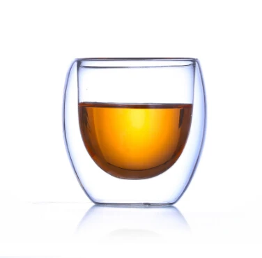 8 أوقية 240 مللي كوب زجاجي مزدوج الجدار ، مقاومة للحرارة أقداح قهوة زجاجية ، كوب زجاج بوروسيليليك