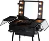Aluminium Portable Director/Makeup Artist Chair - Black and Maylan Makeup Train Stand Case With Pro Studio Artist Trolley