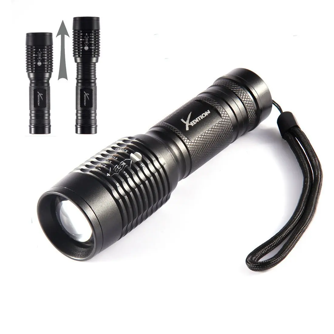 X-EDITION Max 700 Lumen Water Resistant Zoomable Focus Bright Handheld Tactical LED Light for Camping hiking Climbing Cycling Outdoor Sports Emergency Powered By 18650 Battery (Not Include) XD-G700-02
