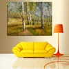 Birch forest and grass oil painting framed digital print picture for home decoration