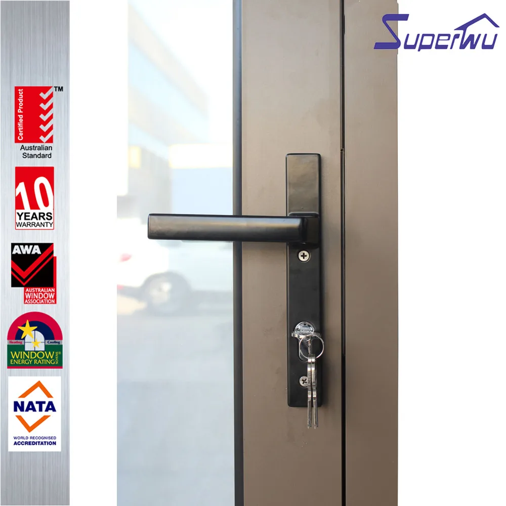 Thermal break aluminum hinged doors aluminum double tempered glass doors french door