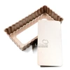 Small size non-stick rectangle shape pie pan fluted wall tart cake pudding candy sweet mold for DIY baking tools