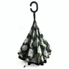 Custom Standard Size Commercial Hands Free C Handle Double Layer Inverted Reverse Umbrella