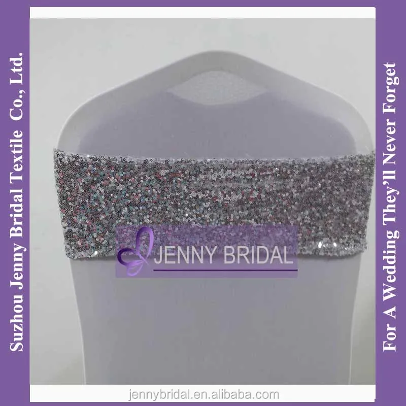 Sh050b Hot Sale Silver Sequin Wedding Chair Sash For Banquet Chair Buy Sequin Chair Band Elastic Chair Sash Cheap Chair Sash Product On Alibaba Com