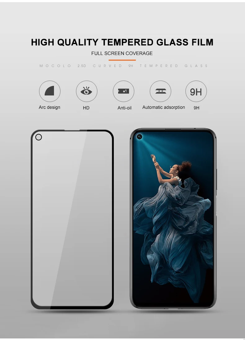 For Huawei Honor 20 Oem/Odm 3D Curved Edge Premium Real Tempered Glass Screen Protector