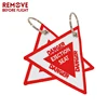 Triangle Ejection Seat Key Chains for Motorcycles and Cars Embroidery Key Fobs,customized remove before flight personal keychain