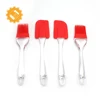 BPA free 4pcs kitchen silicone spatula and brush set with PS handle