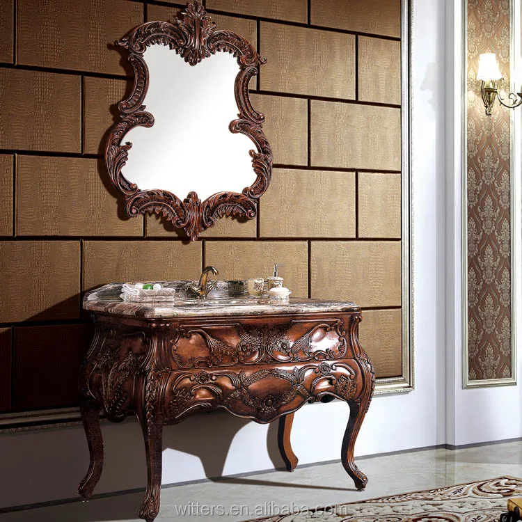 Vintage Unique Design Bathroom Mirror Frame Vanities,Best Hand Carved